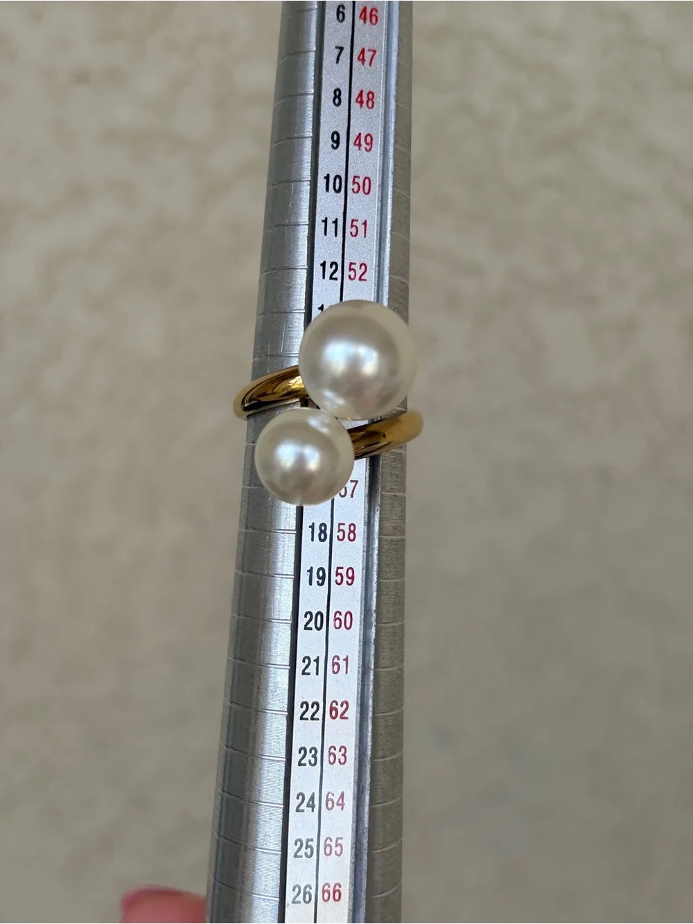 Luminous Gold Pearl Open-Top Ring in White Pearl